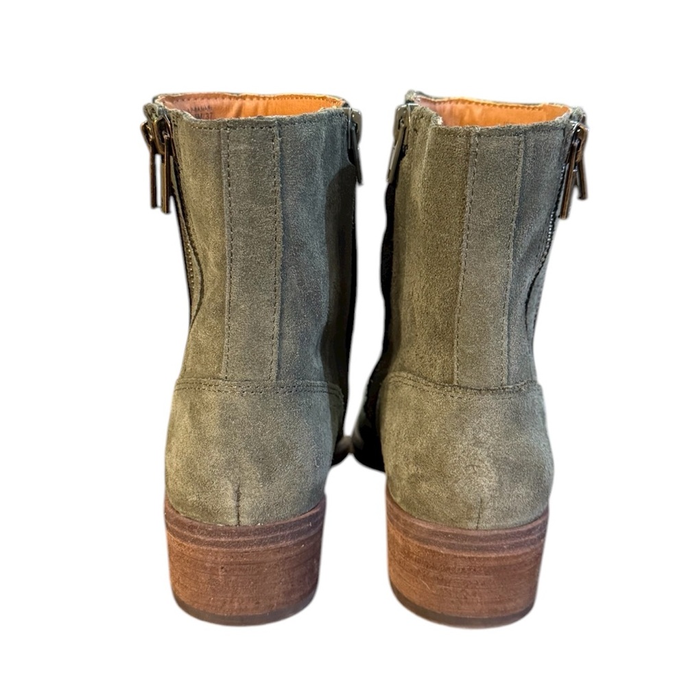 Lucky Brand Suede Ankle Boots Olive Green Women’s Size 6.5 M - Picture 2 of 10
